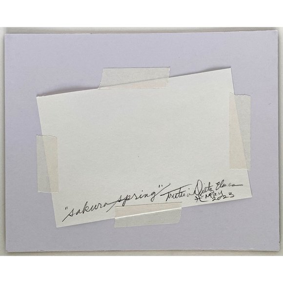 Sakura Spring - Original Wall Art Matted Flower Watercolor Gouache Painting 8x10 - Picture 4 of 5